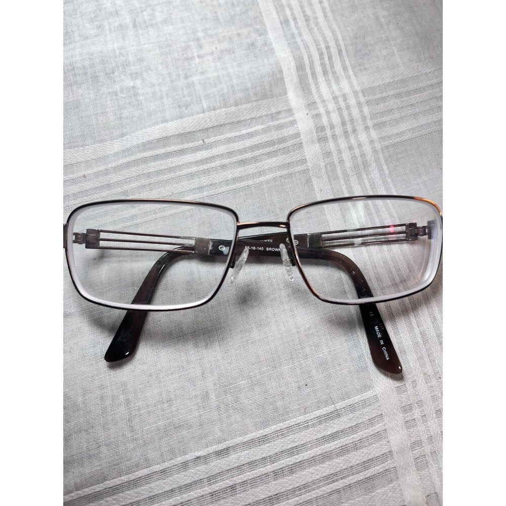 Bulova Titanium Timbuktu Eyeglasses Frame Metal Rectangular Full Rim 55-16-140